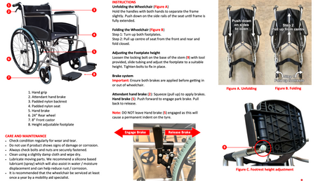 Standard Lite Steel Manual Self Propelled Spoke Wheel Wheelchair 50cm