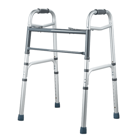 Deluxe Aluminium Lightweight Folding Walking Frame With Adjustable Height Legs