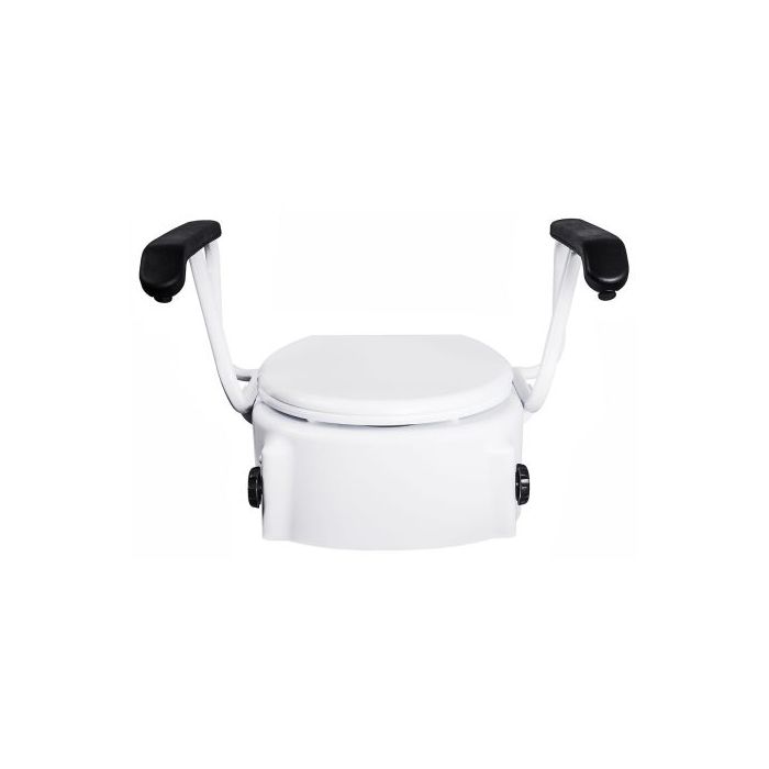 Adjustable Raised Toilet Seat with Armrests