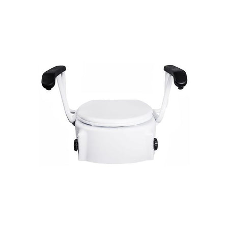 Adjustable Raised Toilet Seat with Armrests