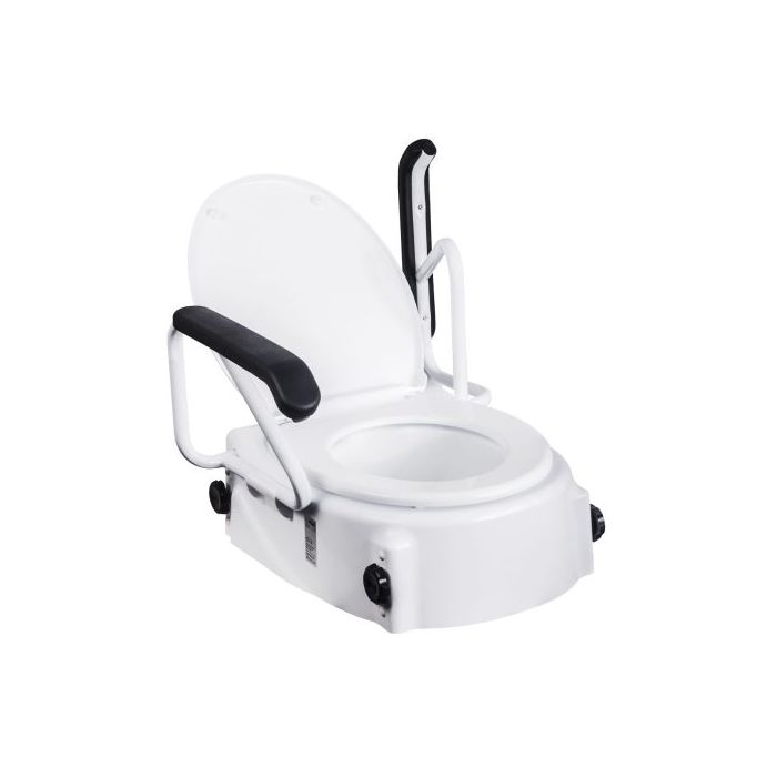 Adjustable Raised Toilet Seat with Armrests