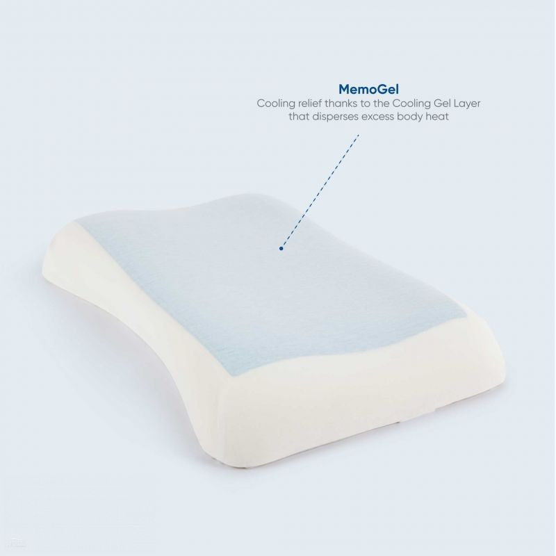 MemoGel Curved Pillow Contour Comfort and Support with Cool Gel Layer