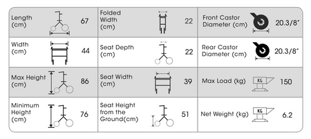 Taima Folding Four Wheels Walker Rollator - Emobility Shop