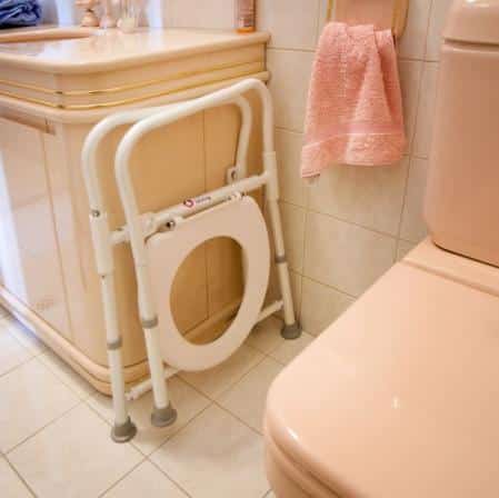 Foldable Over Toilet Frame or Commode