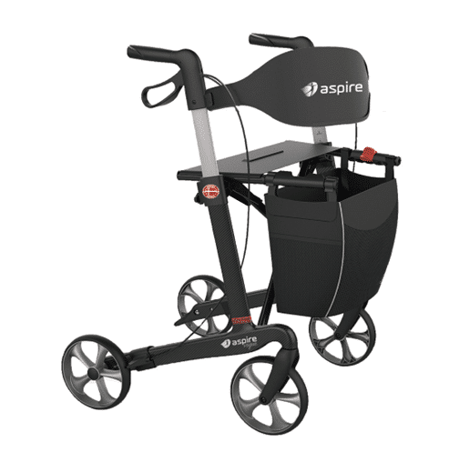 Aspire Vogue Carbon Fibre Super Lightweight Walker Rollator - Emobility Shop