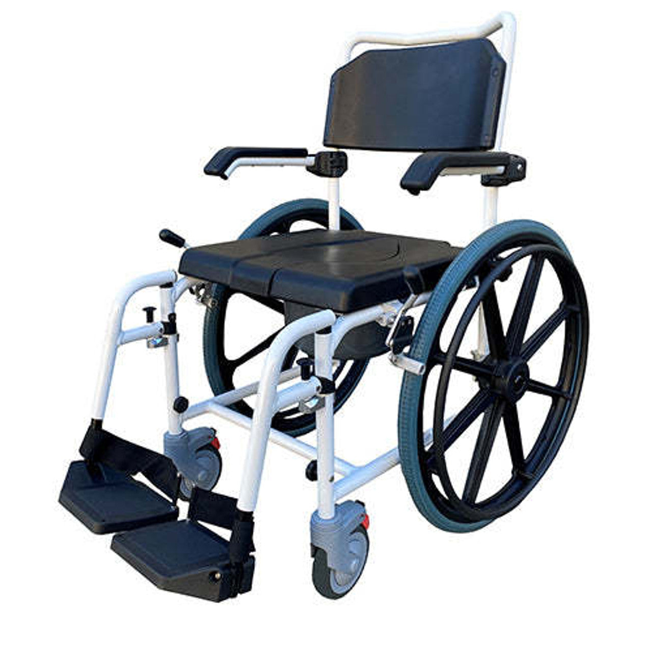 Self Propel Mobile Shower Commode - Height Adjustable