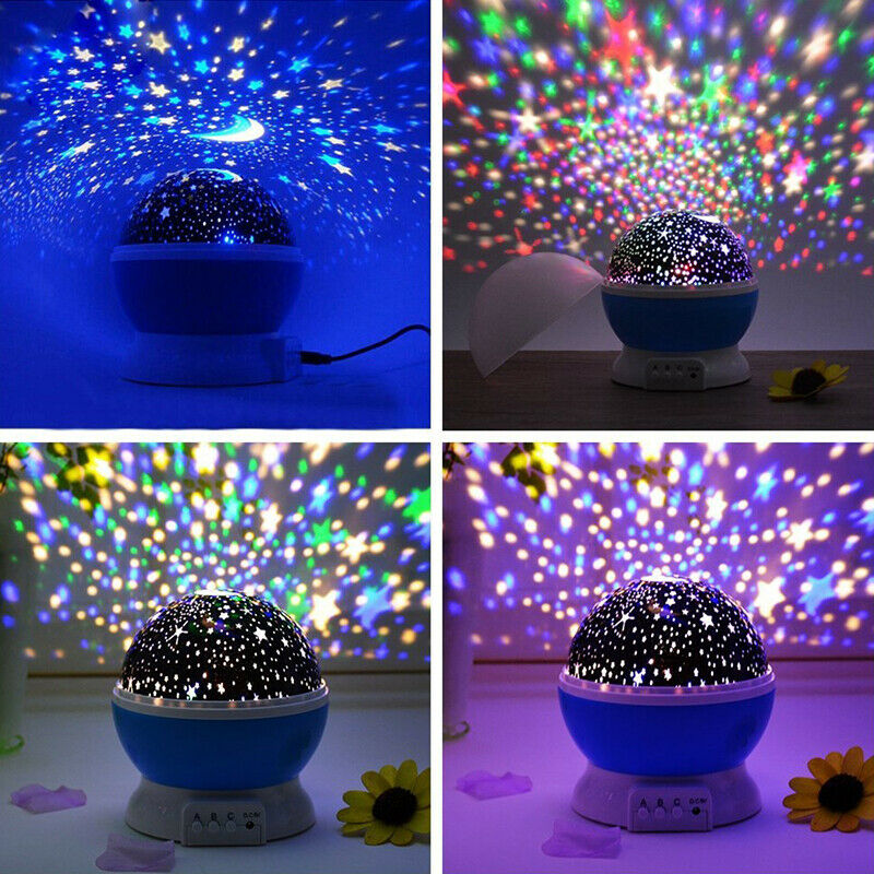 Sky Projector Star Moon Galaxy Night Light Rotate Lamp For Kids Room