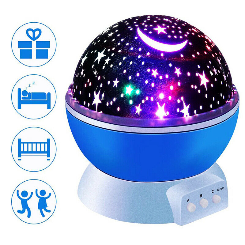 Sky Projector Star Moon Galaxy Night Light Rotate Lamp For Kids Room