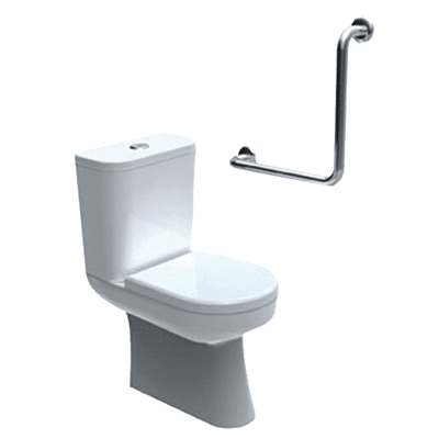 90 degrees Bend Toilet Grab Rail 450 x 450 - Emobility Shop