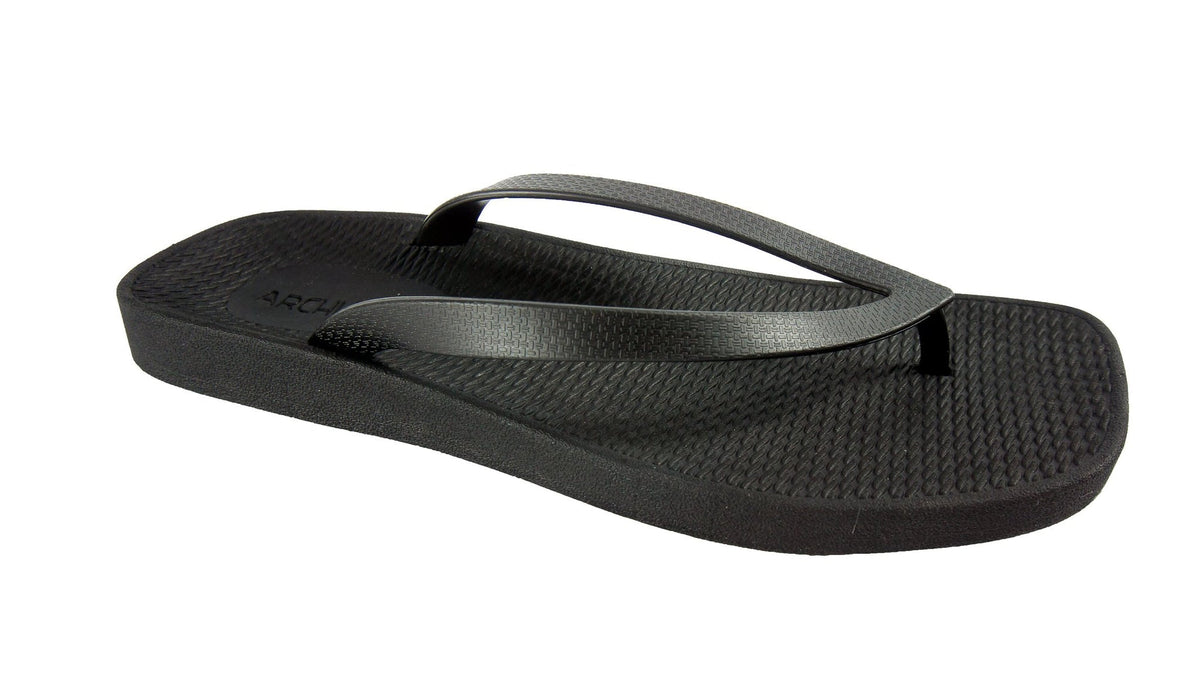 Breeze Orthotic Lightweight and Waterproof Flip Flops Black Thongs