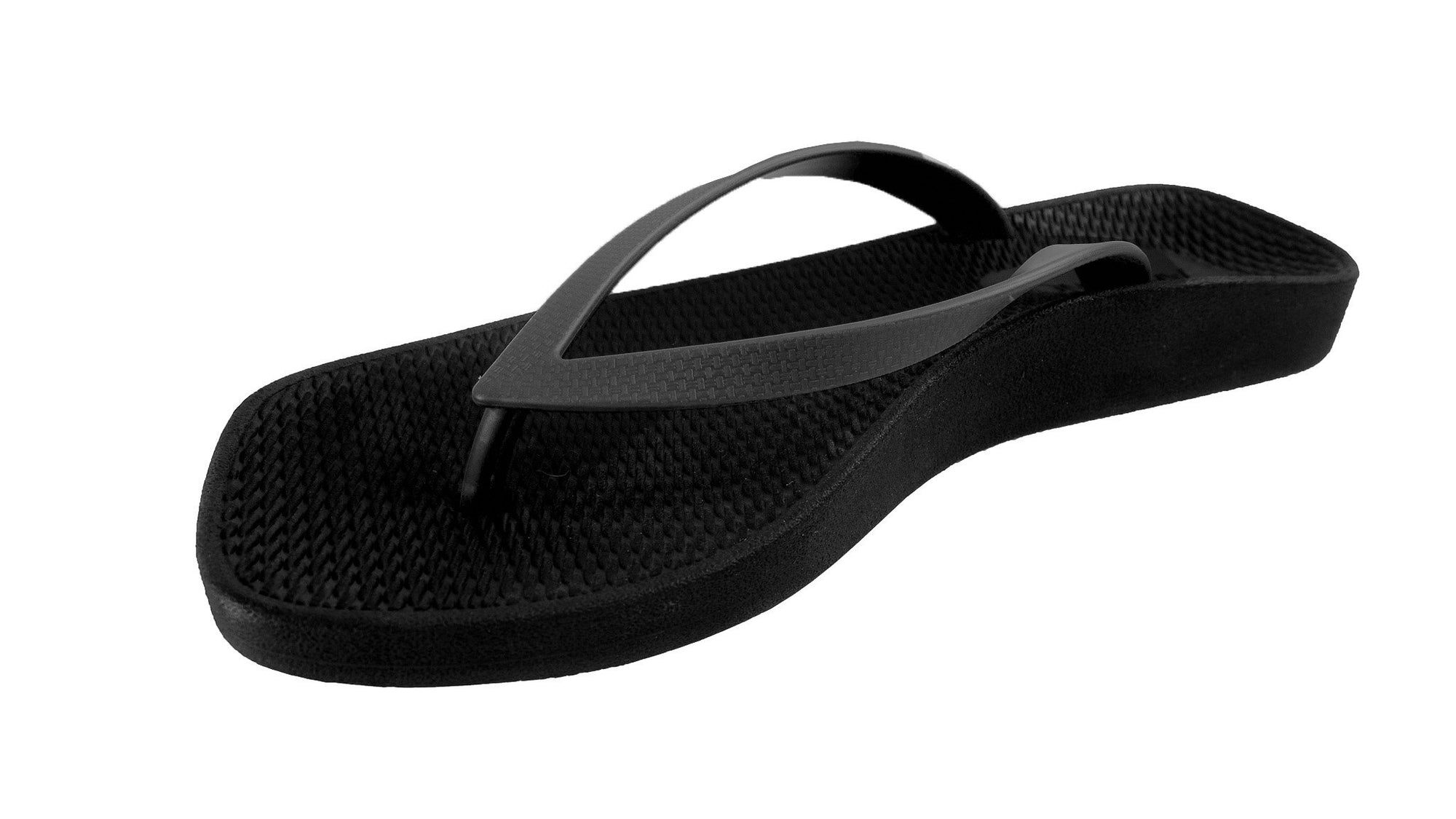 Breeze Orthotic Lightweight and Waterproof Flip Flops Black Thongs