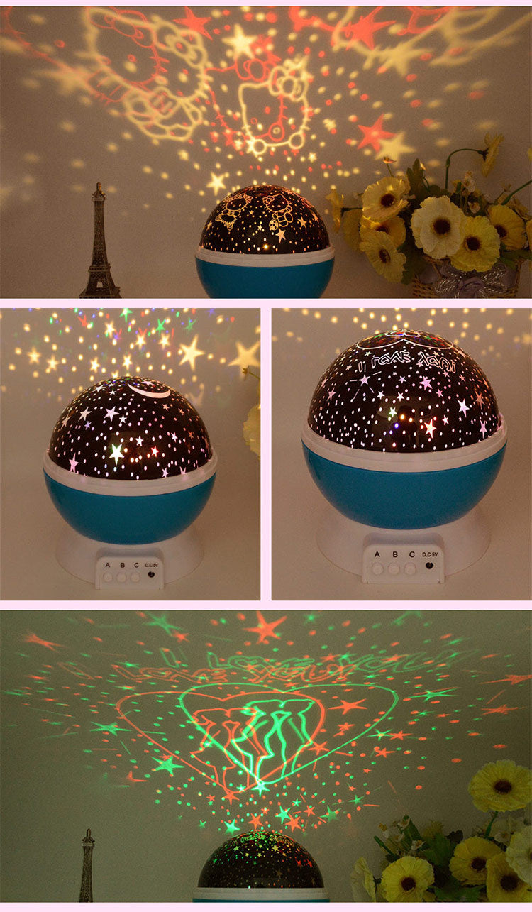 Sky Projector Star Moon Galaxy Night Light Rotate Lamp For Kids Room