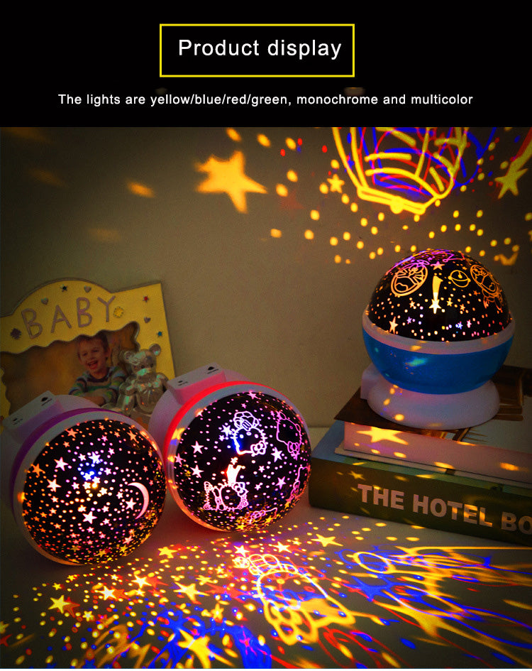 Sky Projector Star Moon Galaxy Night Light Rotate Lamp For Kids Room