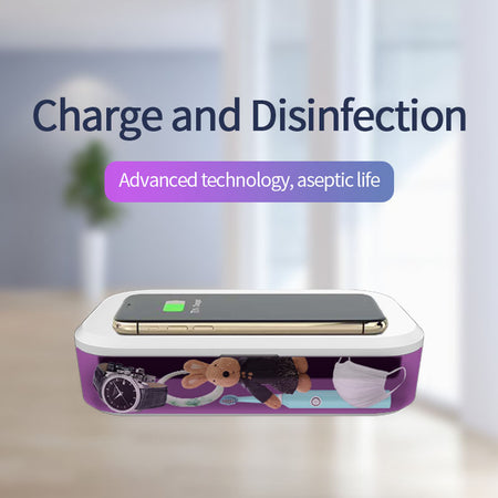 UV Phone Sanitizer & Wireless Charger in Solid Gift Box With 6 UV LED