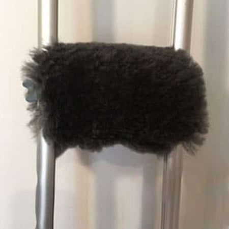 Genuine Lambskin underarm Crutches Cover Plus Hand Grips