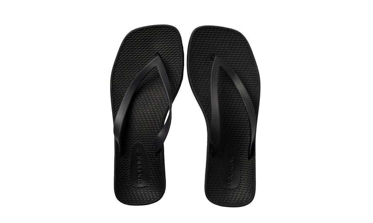 Breeze Orthotic Lightweight and Waterproof Flip Flops Black Thongs