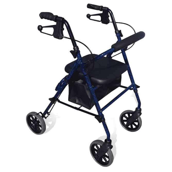 Deluxe Aluminium Four Wheels Seat Walker Rollator - Emobility Shop