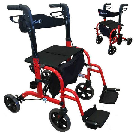 REDGUM CrossOver 2 in 1 Rollator Walker and Transit Wheelchair - Emobility Shop