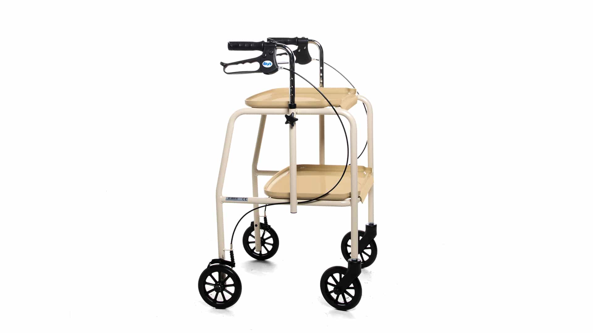 Adjustable Height Meal Tray Walker Trolley with Handbrakes  