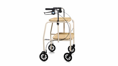 Adjustable Height Meal Tray Walker Trolley with Handbrakes  