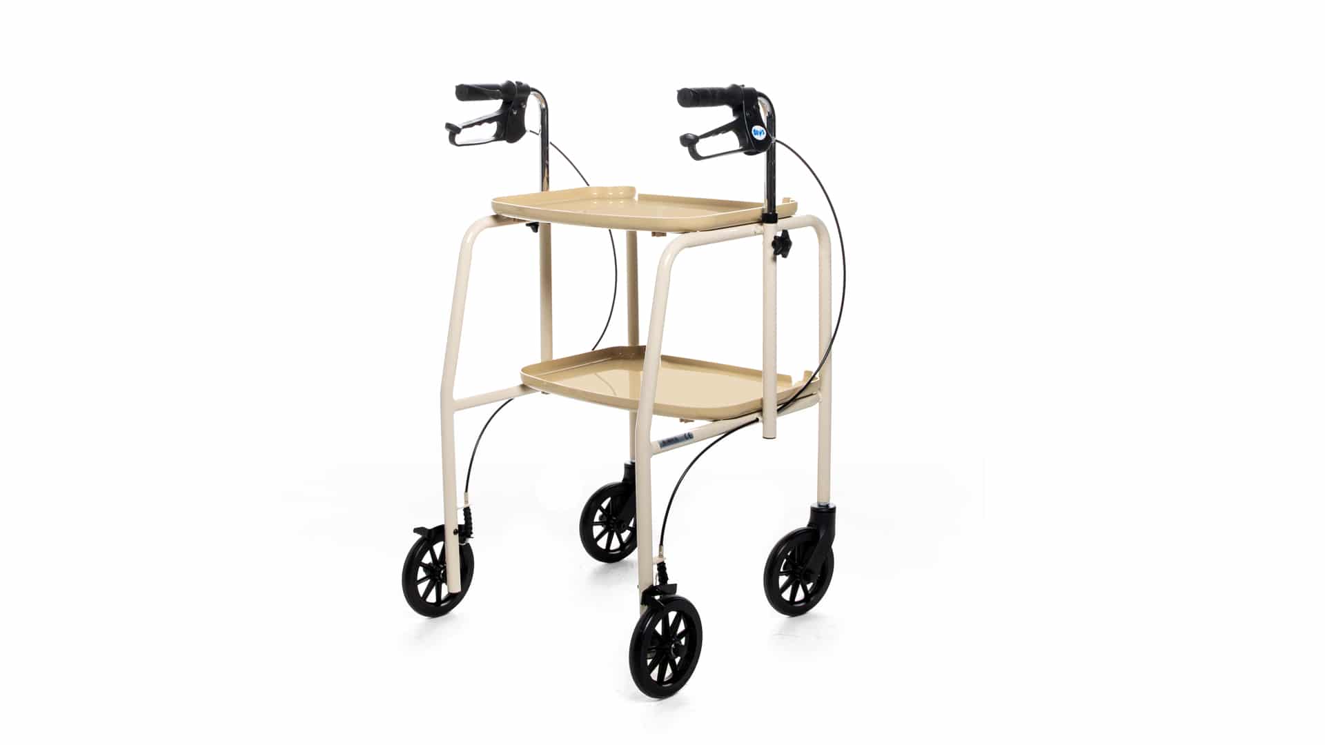 Adjustable Height Meal Tray Walker Trolley with Handbrakes  