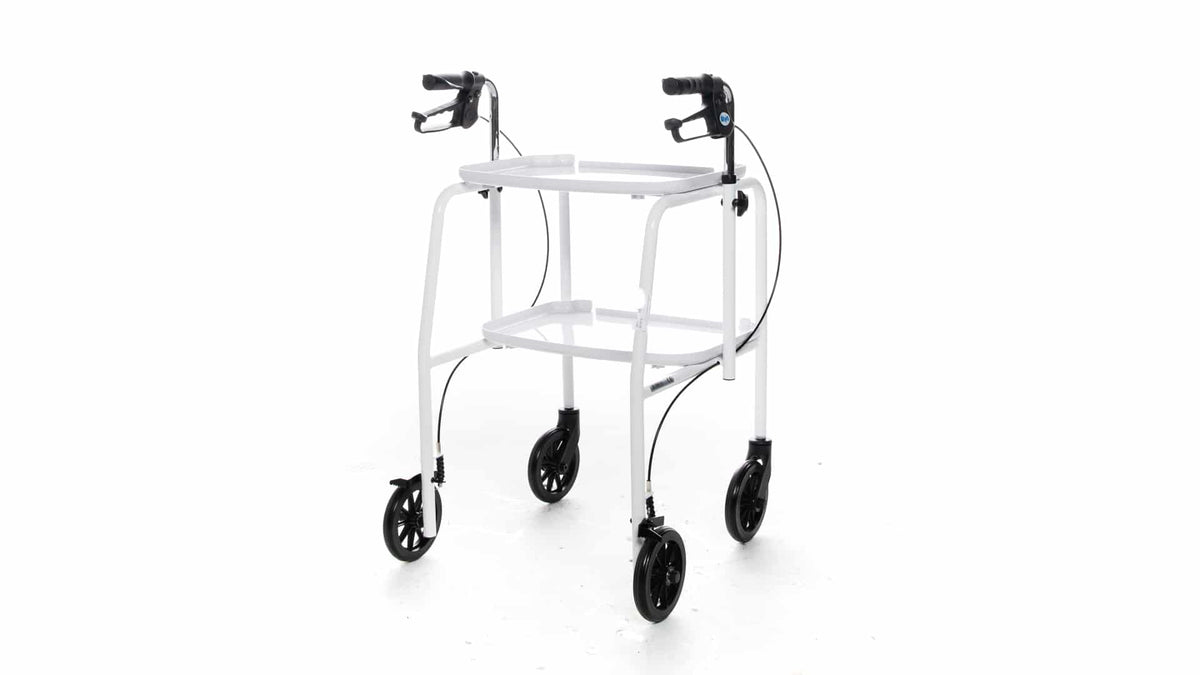 Adjustable Height Meal Tray Walker Trolley with Handbrakes  