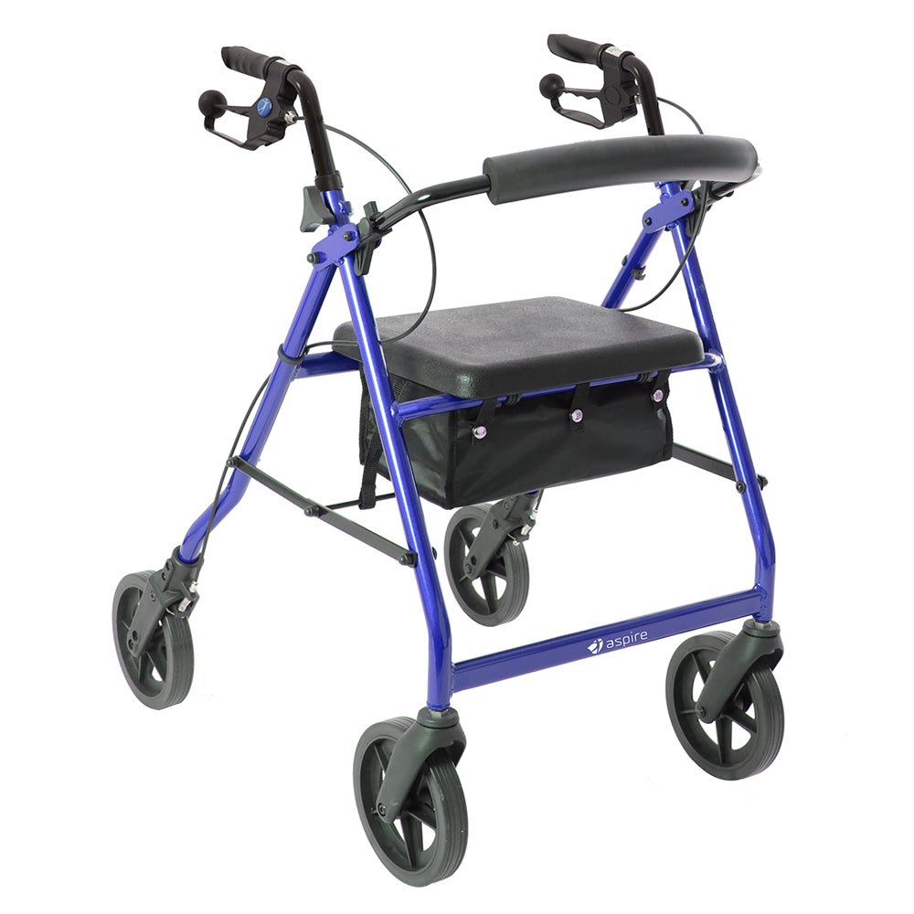 Deluxe Aluminium Four Wheels Seat Walker Rollator