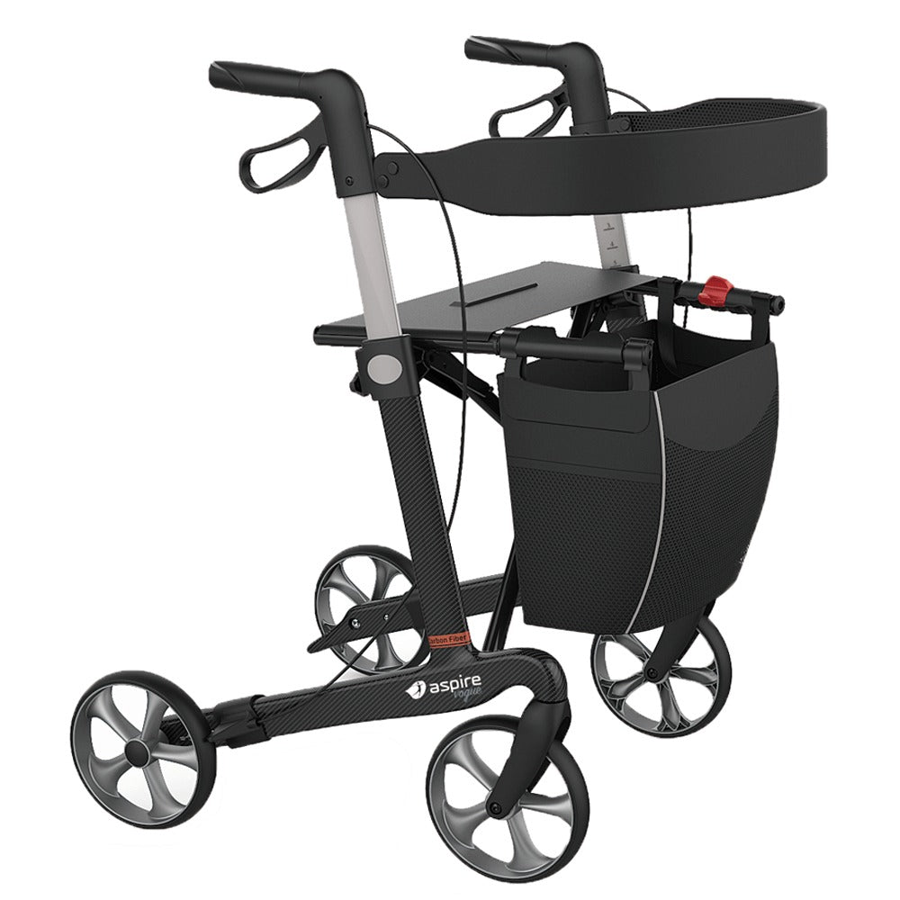 Aspire Vogue Carbon Fibre Super Lightweight Walker Rollator - Emobility Shop