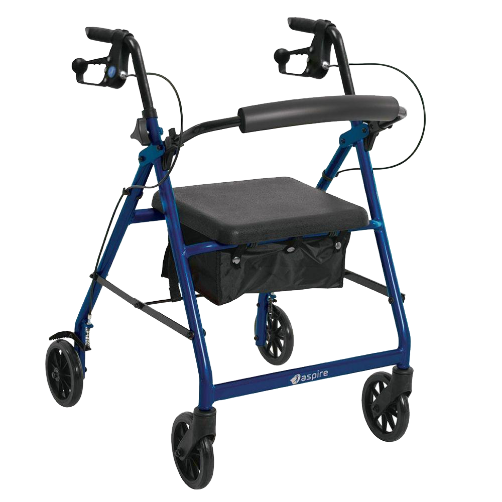 Aluminium 6″ Wheels Seat Walker Rollator - Emobility Shop