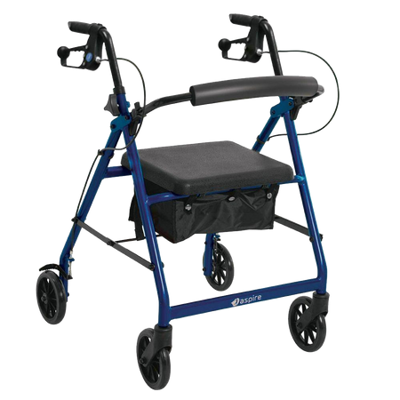 Aluminium 6″ Wheels Seat Walker Rollator - Emobility Shop