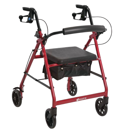 Aluminium 6″ Wheels Seat Walker Rollator - Emobility Shop