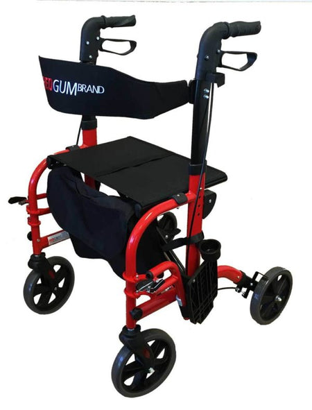 REDGUM CrossOver 2 in 1 Rollator Walker and Transit Wheelchair - Emobility Shop