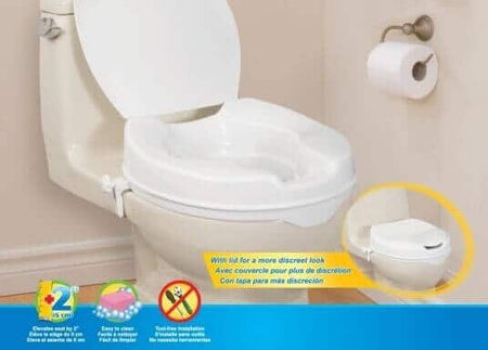 Ergonomic Moulded Raised Toilet Seat With Lid - Emobility Shop