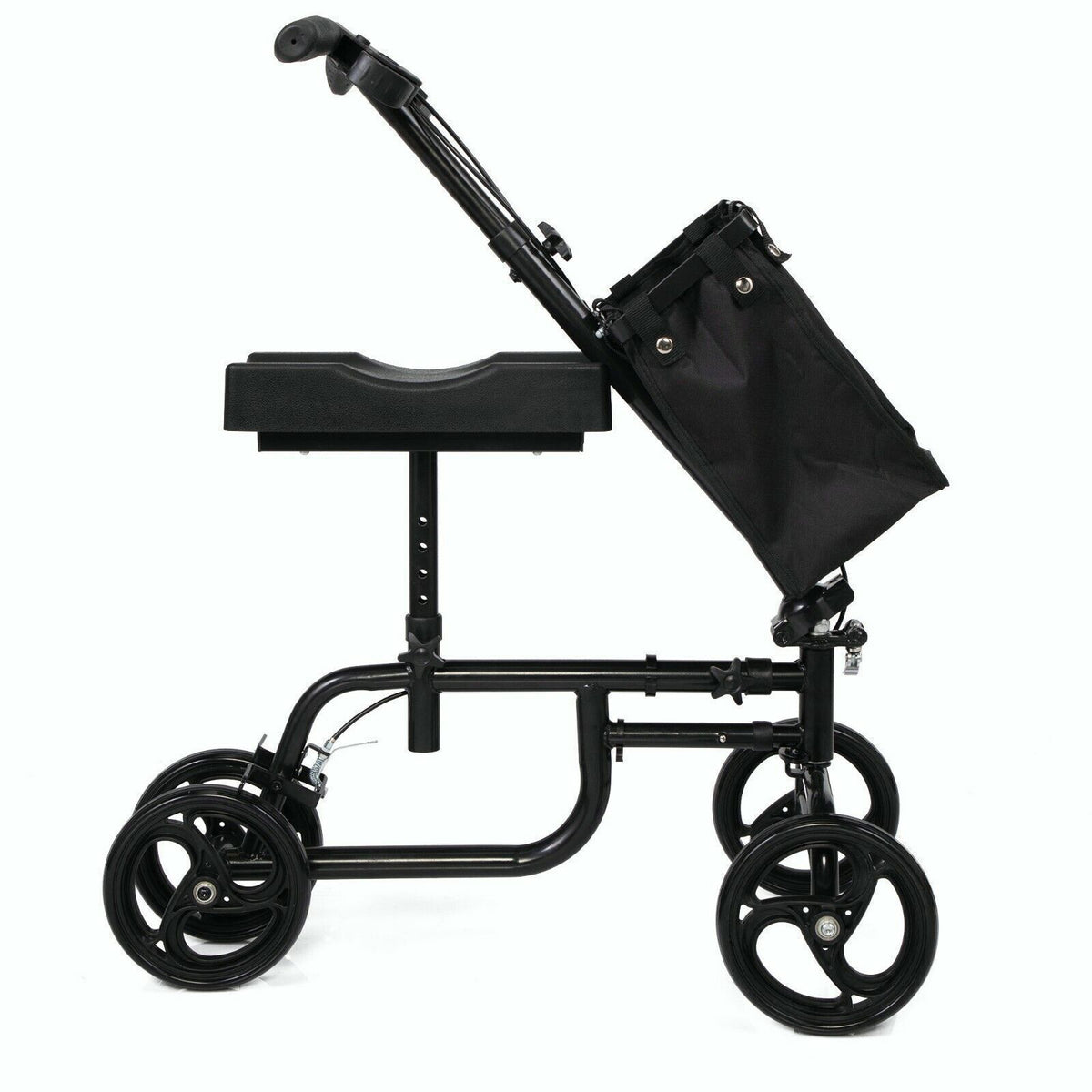 Foldable Knee Walker Scooter With Black Basket