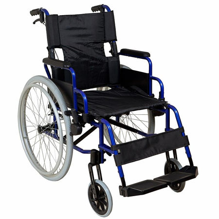 Lightweight Self Propelled Wheelchair Blue Frame - Emobility Shop